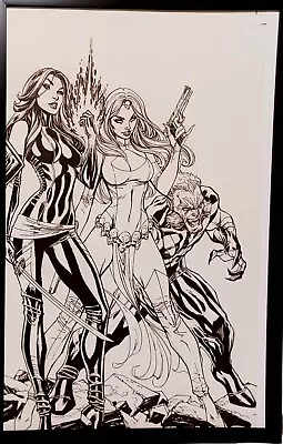 X-Men Psylocke Mystique J Scott Campbell 11x17 FRAMED Original Art Poster Marvel • $49.95