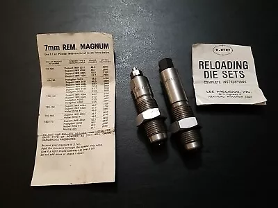 Lee Reloading Rifle Die Set 7mm Remington Magnum. Used With Paper Work. No Box. • $15.99