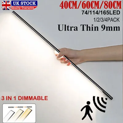 £5.34 • Buy Wireless LED PIR Motion Sensor Light Strip Cabinet Closet Lamp Rechargeable 1-4x