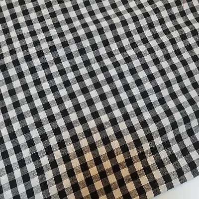 £2.49 • Buy *Clearance* Luxury Gingham Check 100% Cotton Linen Woven Material Fabric 44 