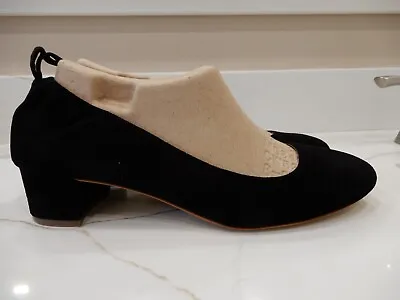 J. Crew Anya Black Suede Leather Block Heels H7806 Women's Size 10 • $29.95