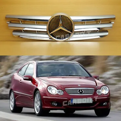 2000-07 Front Grille Lridium Silver For M-Benz C-Class CL203 W203 Coupe 2D 3FIN • $170.34