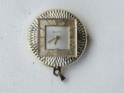 Vintage Bulova Gold Plated 17J Women's Mechanical Pendant Watch 33mm Case Run • $89.10