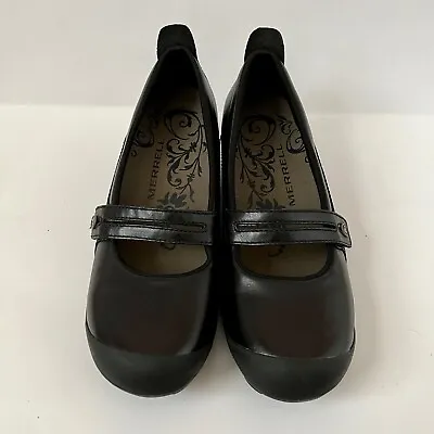 Merrell New No Box Size 9.5 Women Plaza Bandeau Black Leather Mary Jane Shoes • $49.99