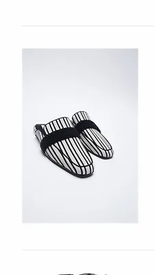 $30 • Buy Zara Women's Striped Mules, Slides Flats Slippers,  Shoes Sz 5 NWT