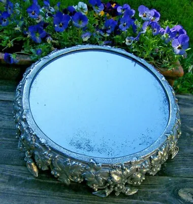 SILVER PLATED ORNATE PLATEAU CENTRE PIECE CAKE STAND MERCERY MIRROR TOP C1835 • £475