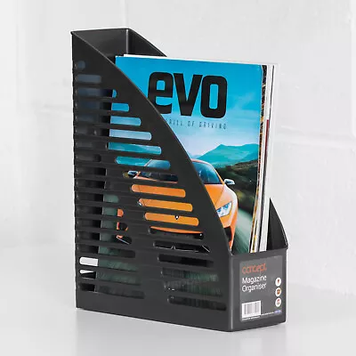 £11.99 • Buy Black Plastic Magazine Rack A4 Document Desk Storage Organiser Holder File Tray