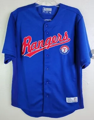 True Fan MLB Genuine Merch Mens Medium Jersey #10 Young Texas Rangers Blue • $38