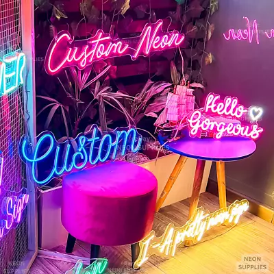 $25 • Buy Custom Neon LED Light Sign Lamp Wall Art Home Decor Birthday Gift Wedding Signs