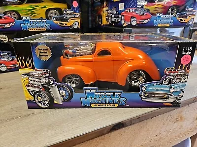 Muscle Machines '41 Willys Coupe Orange Die Cast Car 1:18 Scale • $39.99