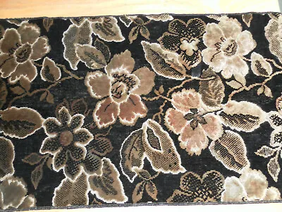 Vintage Cut Velvet Floral Table Runner With Knotted Fringe • $86