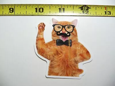 Bow Tie Mustache Cat Decal Sticker Feline Pet House • $2.49