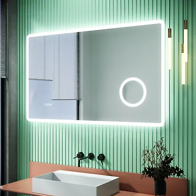 Bathroom Mirror With LED Lights 3x Magnifying Illuminated Demister/Shaver Socket • £74.99
