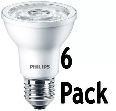 Philips LED 6W (50W Equiv.) PAR20 Bright White Bulb 6 Pack • $14.99