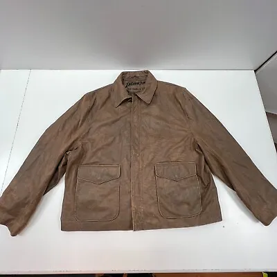 2008 Indiana Jones Lucas Film Official Leather Bomber Men's Size XXL • $204.99