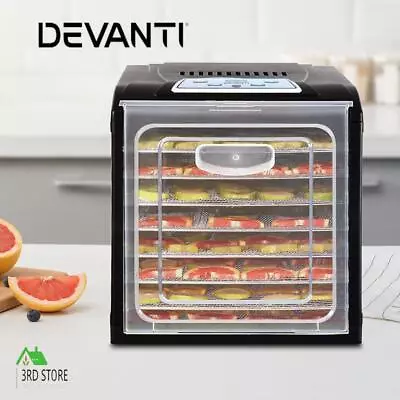 Devanti Food Dehydrators Stainless Steel Fruit Dehydrator Jerky Dryer 9 Trays • $135