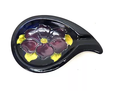 £14.50 • Buy Moorcroft Teardrop Anemone Black Ceramic Ashtray  - Thames Hospice