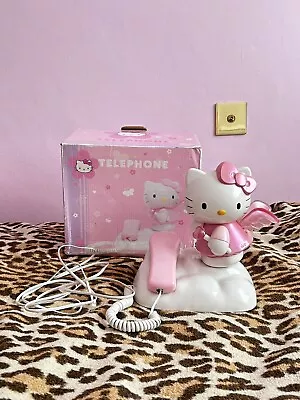 Hello Kitty Telephone 2003 Rare Angel Sanrio Landline Vintage Phone - Lights Up • £50