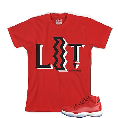 Tee To Match Air Jordan Retro 11 Gym Red Sneakers. LIT Red Tee  • $26.25