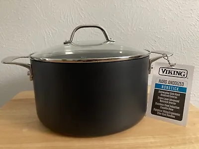VIKING Hard Anodized Nonstick 6-Quart Dutch Oven Large Pot With Glass Lid NWT • $95