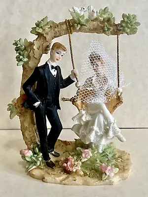 Rare Vintage Wedding Bride & Groom Swing Ornament Decorative Cake Topper /Table • $49.99