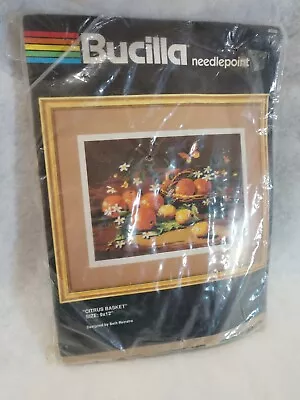 Vintage Bucilla Needlepoint Kit Citrus Basket 9 X 12 Oranges And Lemons #4588 • $14.80