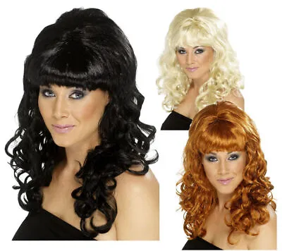 £14.99 • Buy Long Beehive Wig Ladies 1960s Fancy Dress Curly Wig 60s