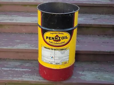 Vintage Pennzoil Oil Drum 16 Gallon Can.  • $195