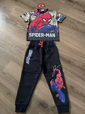 Marvel Spider-Man Camo Top T Shirt And Joggers Set Age 4-5 Years BNWT From Very • £14.99