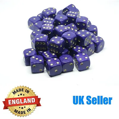 16mm Purple Pearl Six Sided Spot Dice - Choose Quantity - D6 Game Dice Wargaming • £2