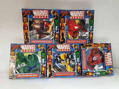 Marvel Heroes 5 LOT SET Comics Mini Collector Plate Wolverine Iron Man Hulk • $27.99