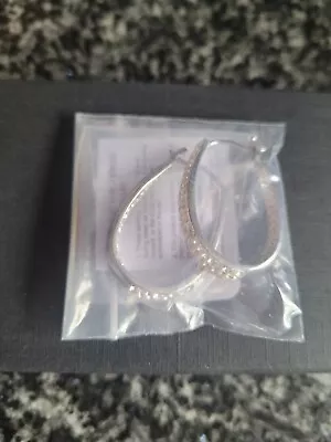Ladies Sterling Silver Earrings Hinged Post Fastening 3cm Long Brand New Sealed • £30