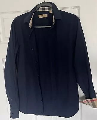 Burberry Brit Navy Button Down Long Sleeve Shirt Men's Size S • $30