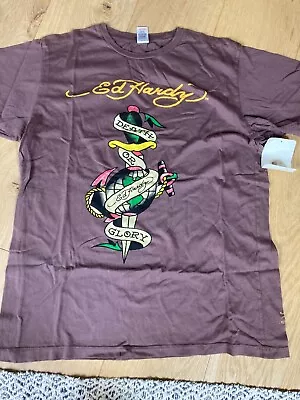 Men's  Ed Hardy Logo Print T-Shirt Size Large 100% Cotton • £19.99