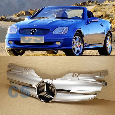 Silver Front Grill Chrome Star Fit Benz 1997-2004 R170 2-FIN Convertible 2-Door • $179.93