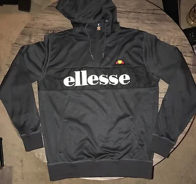 ELLESSE Mont 2 Overhead 1/4 Zip Black Pullover Tennis Casual Jacket NEW Mens L • $61