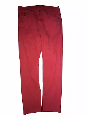 True Religion Jeans Mens 36 Geno Flap Relaxed Slim Straight Pink Red Pants C7 • $35.75