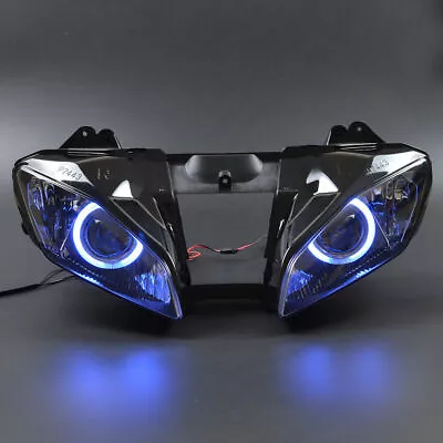 $358.96 • Buy Headlight Assembly Blue Angel Eye Projector HID Kits For Yamaha YZF R6 2008-2015