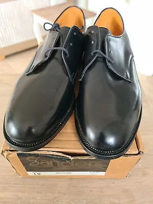 £100 • Buy Sanders Black Leather Officers Shoes Size 10