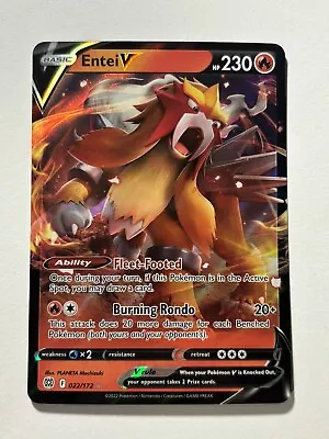 Entei V - 022/172 - Ultra Rare Sword & Shield: Brilliant Stars Pokemon NM 2022 • $5