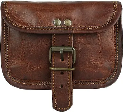 Handmade Leather Brown Small Bumbag Belt Travel Pouch Purse For Men And Women • $56.26