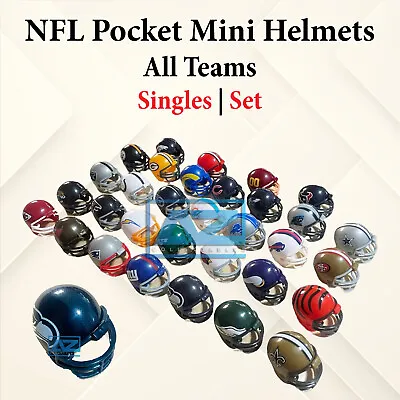 NFL Pocket Mini Helmets NFC AFC Football Miniature 1 Piece OR 16 Piece Set • $22.95