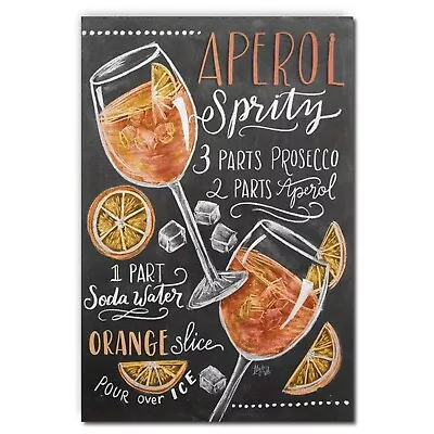 Metal Aluminium Sign  Cocktails  Theme Aperol Spritz Recipe Plaque For Home Bar • £4.99