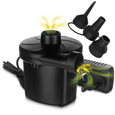 Electric Air Pump For Paddling Pool Fast Inflator Deflator Camp Air Bed Mattress • £9.94