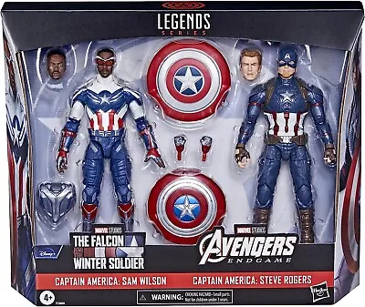 Hasbro Marvel Legends Series Captain America 2-Pack Steve Rogers Sam Wilson NEW • £26.99