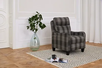 £199.99 • Buy Recliner Armchair Fabric And Tartan Chair High Back Sofa Lounger Armchair