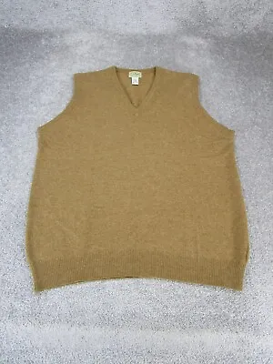 L.L. Bean Sweater Vest Mens Medium Brown Lambs Wool V-Neck • $22.49