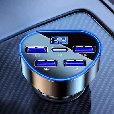 USB Car Phone Charger Adapter PD Type C LED Display Fast Charging Accessories • £5.76