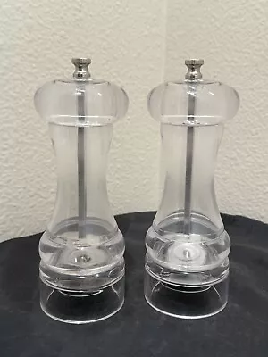 Acrylic Salt And Pepper Mill Grinder Set Olde Thompson Carbon Steel 7 Inch Pair • $18.39