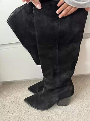 Kennel Schmenger Knee Length Boots UK 3 In Black Suede • £5